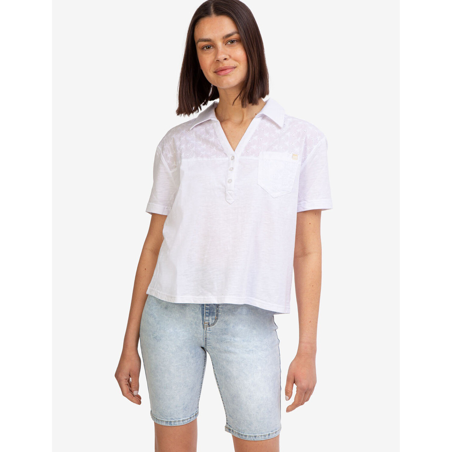 

Рубашка-поло U.S. Polo Assn. Short Sleeve Eyelet With Pocket, белый