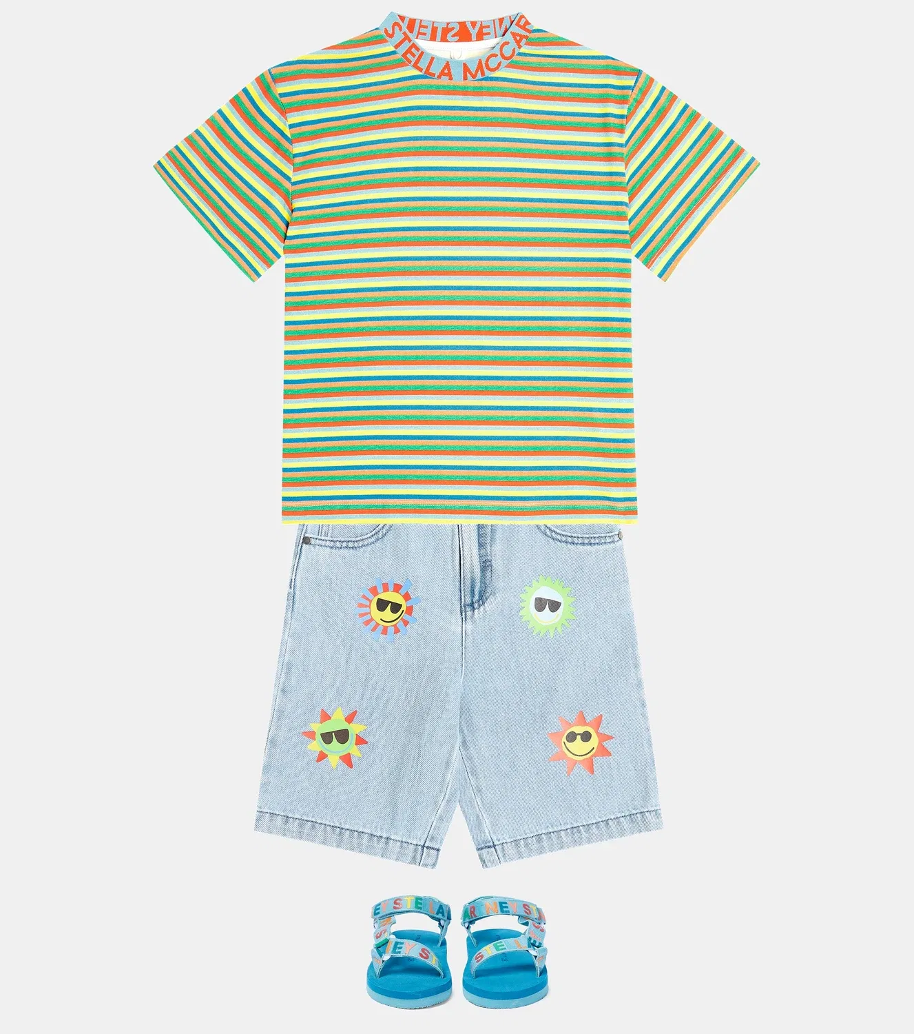 Джинсовые шорты с вышивкой Stella Mccartney Kids, черный — фото 2