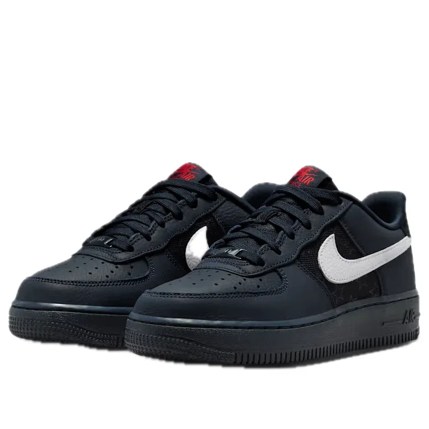 Детские кроссовки на шнуровке с кожаным верхом Nike Air Force 1, черный — фото 2