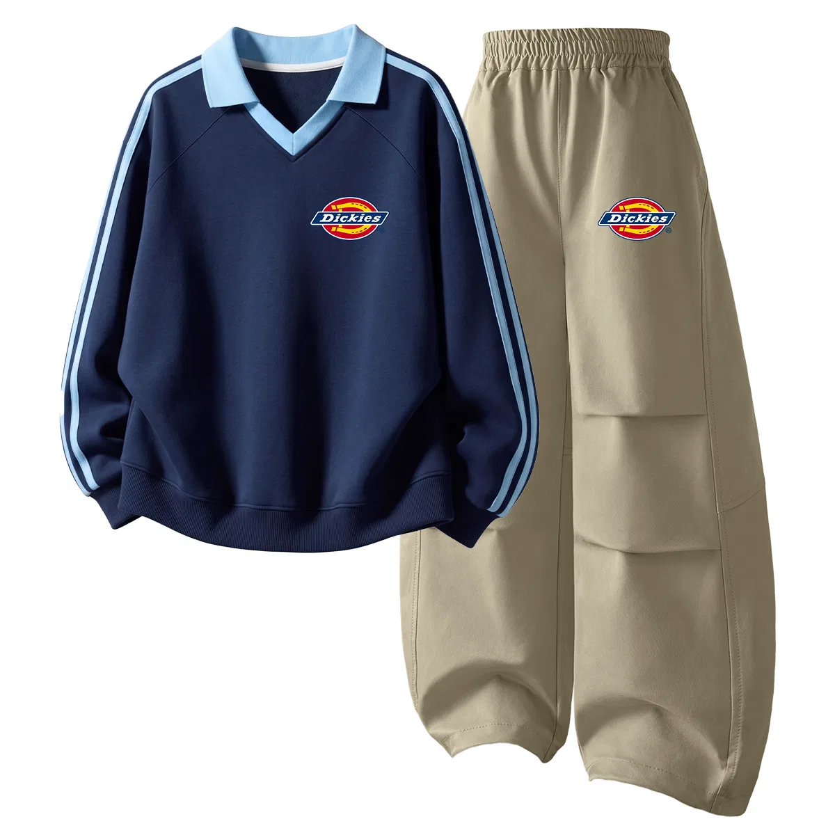Детский комплект из поло и брюк с принтом, Dickies, Navy Blue/Khaki