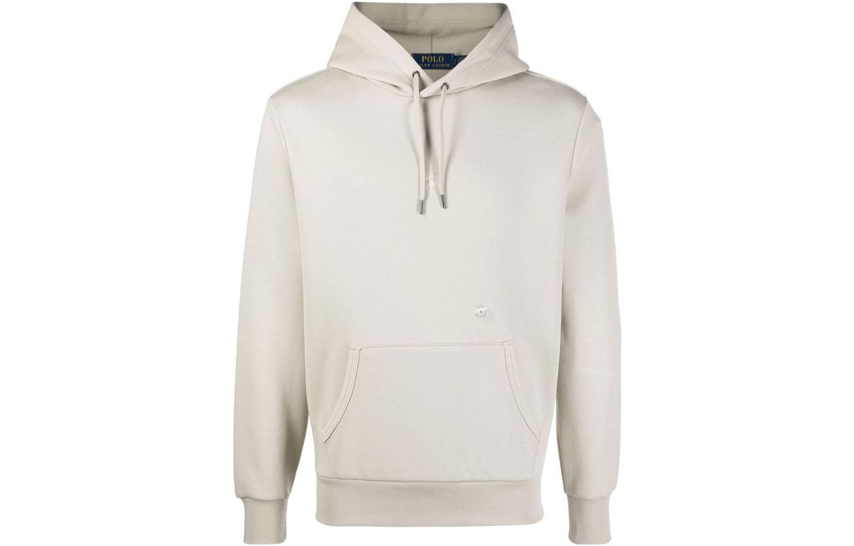 

Поло с вышивкой пони Хлопковый худи Polo Ralph Lauren, Экрю