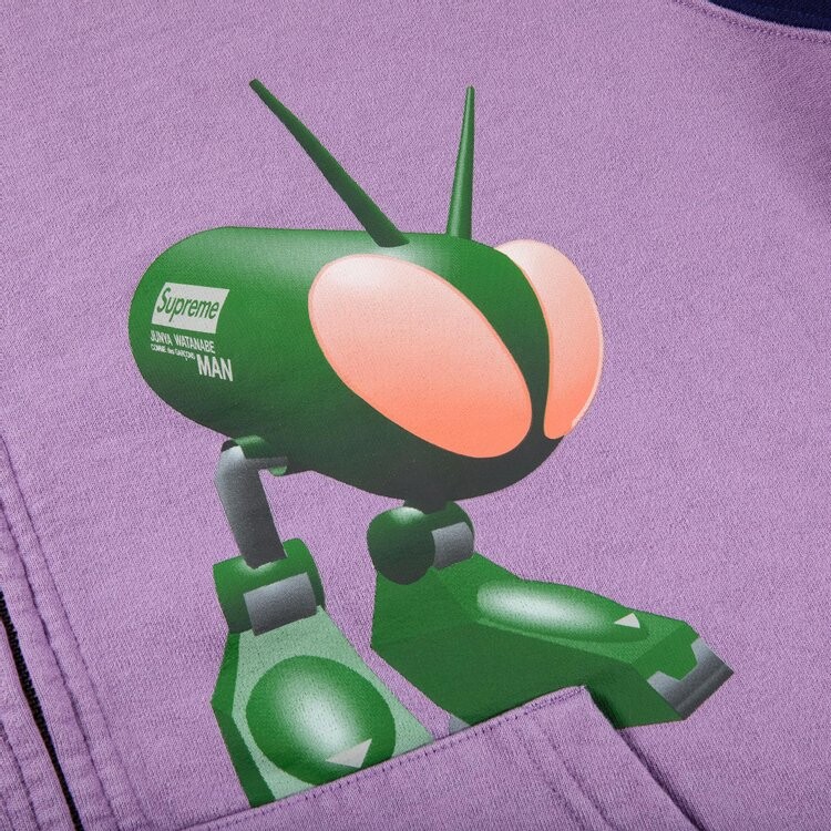 Толстовка Supreme x Junya Watanabe x Comme des Garçons MAN Zip Up Hooded Sweatshirt 'Violet', фиолетовый — фото 4