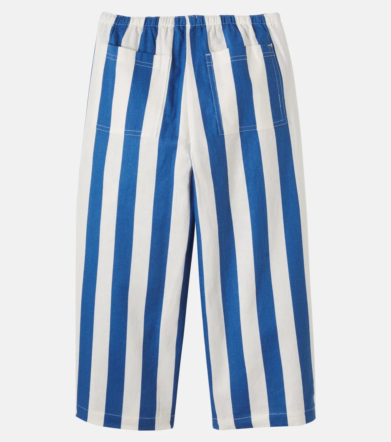 Брюки широкие из льна и хлопка Tinycottons, Light Navy — фото 2