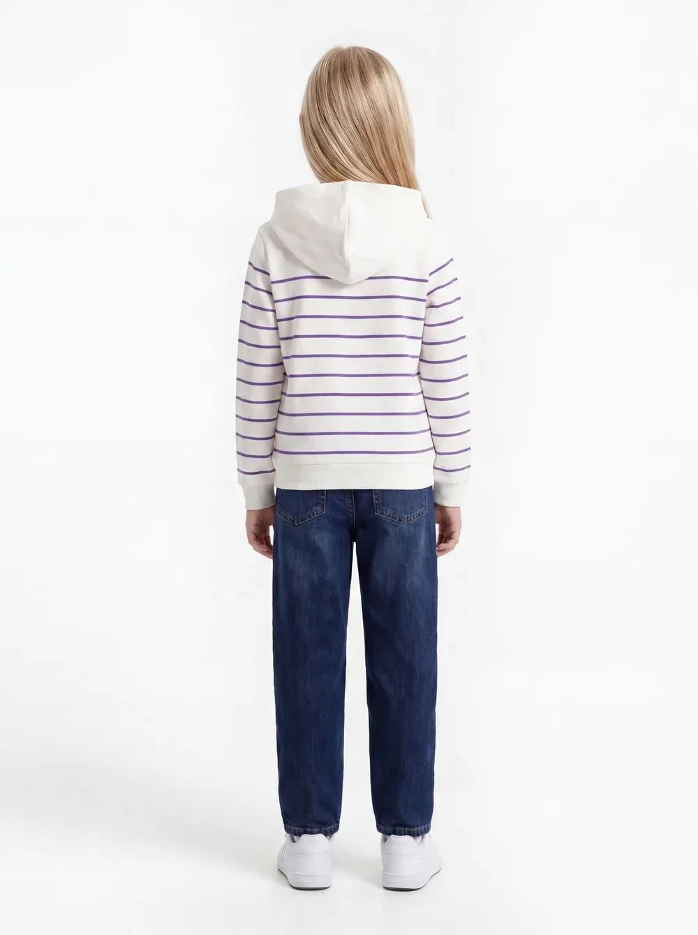Худи Kogadelle amour stripe Only Girls, Off-White/Purple — фото 2