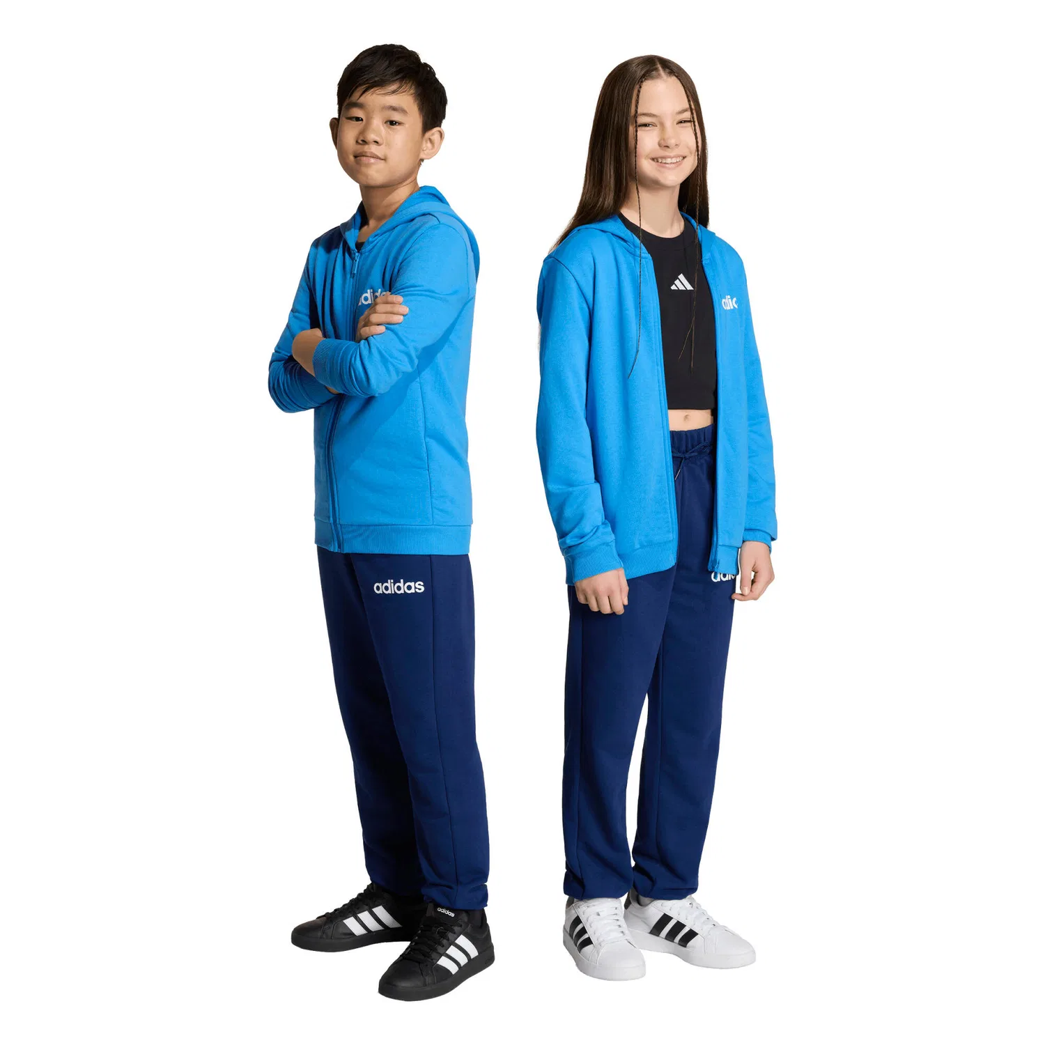 Детский спортивный костюм J LIN FT Tracksuit Adidas, Konigsblau Weiss Navyblau — фото 2