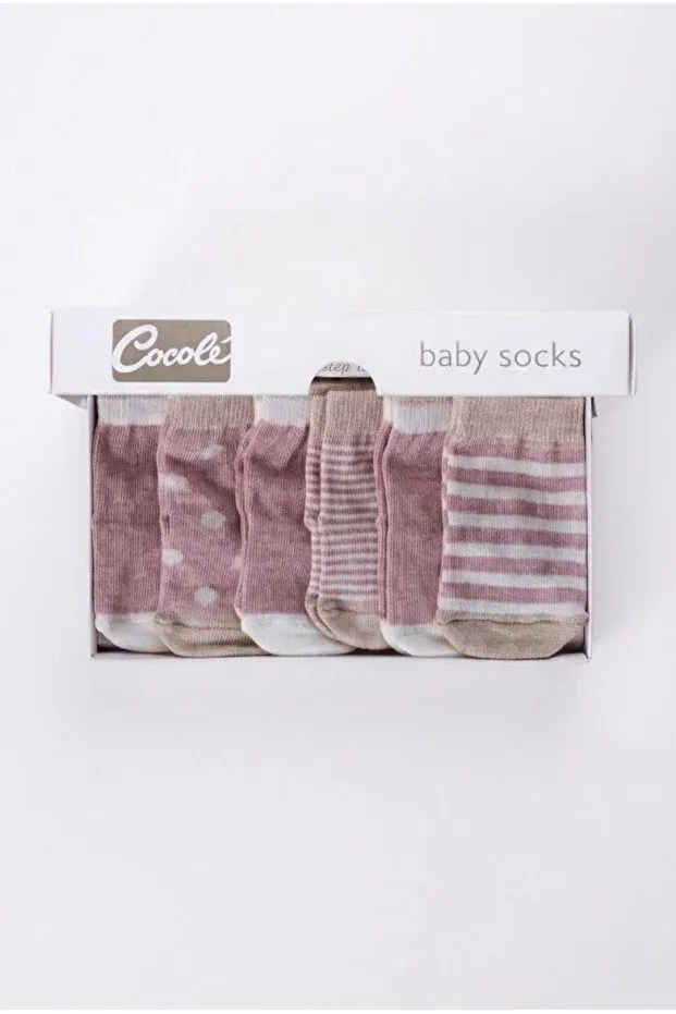 Детские носки для девочек хлопковые набор 6 пар Cocole Socks, Multicolor