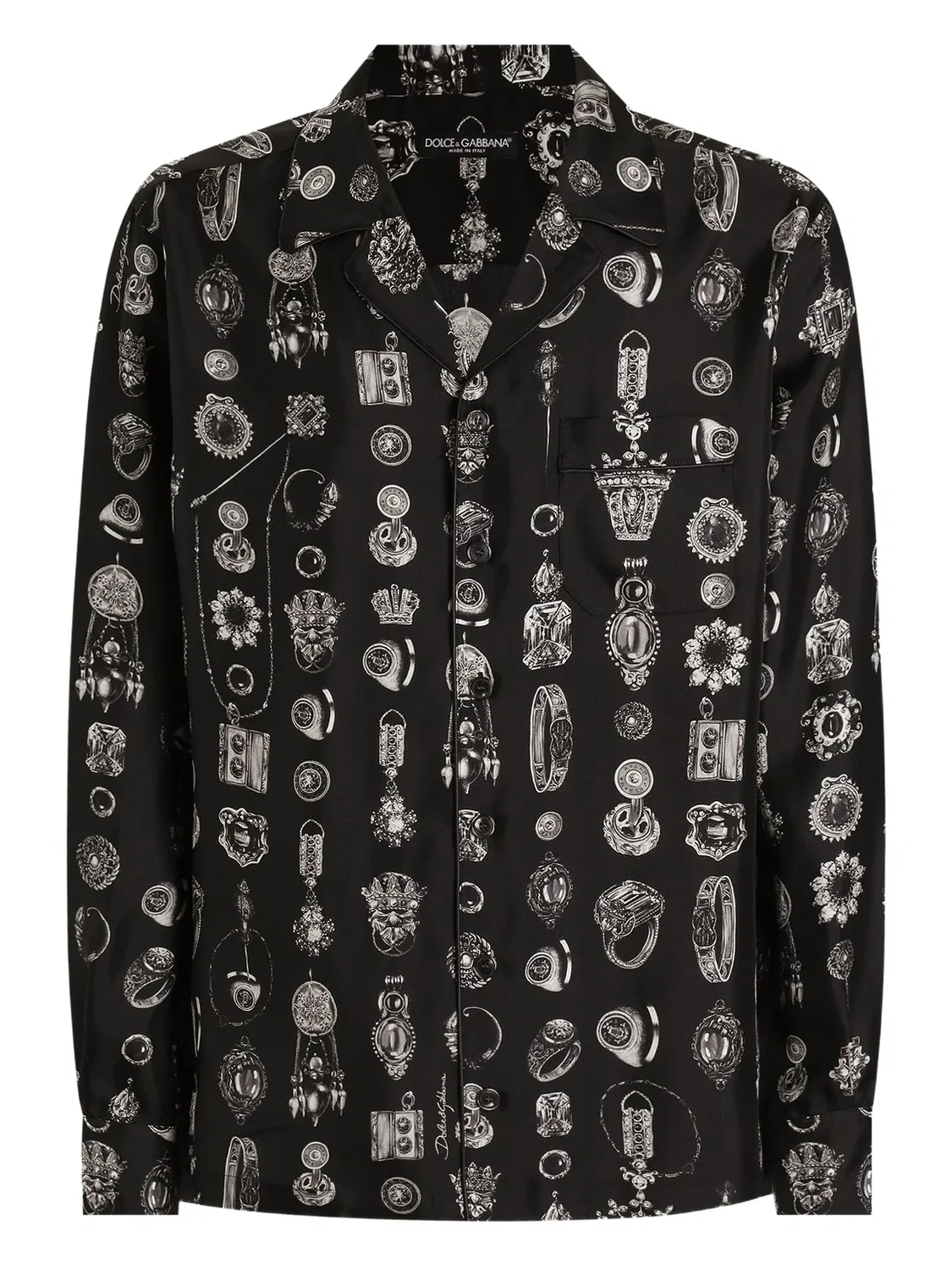 Рубашка с медальонным принтом Dolce & Gabbana, черный