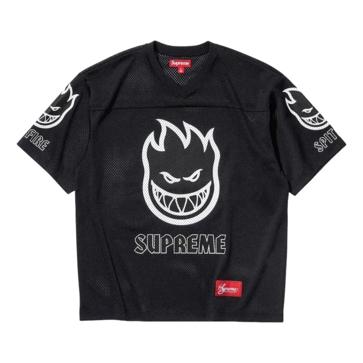 Мужская футбольная джерси с принтом Supreme x Spitfire SS26, черный
