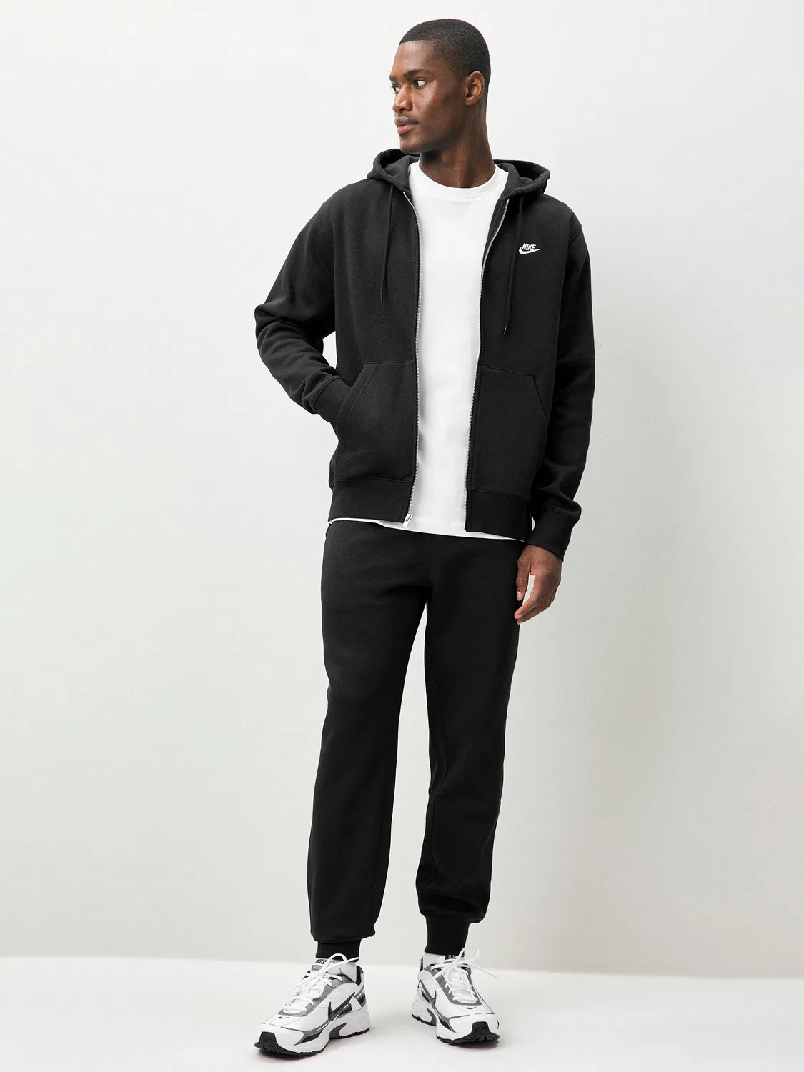 Черная толстовка с молнией во всю длину Nike Club — фото 2