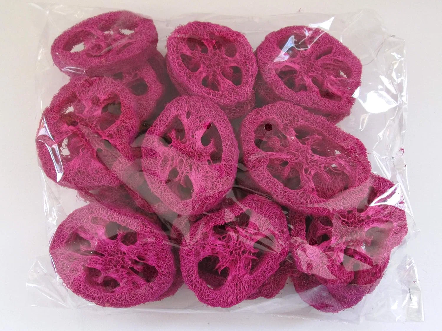 Мочалка люфа, Dekoeinkauf, 36 шт, 6-9 см, Fuchsia