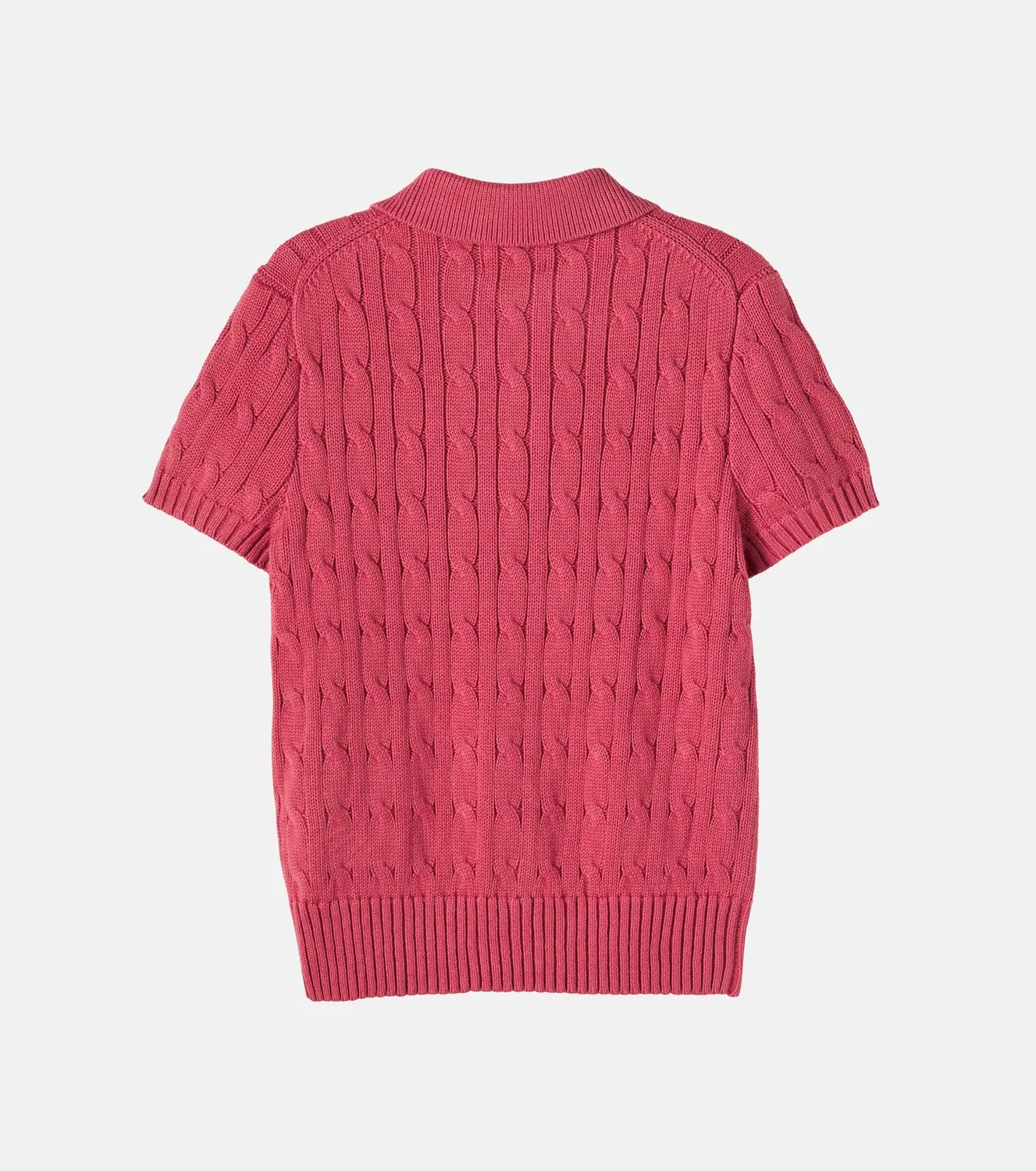 Детское вязаное поло с воротником поло Polo Ralph Lauren Kids, розовый — фото 3