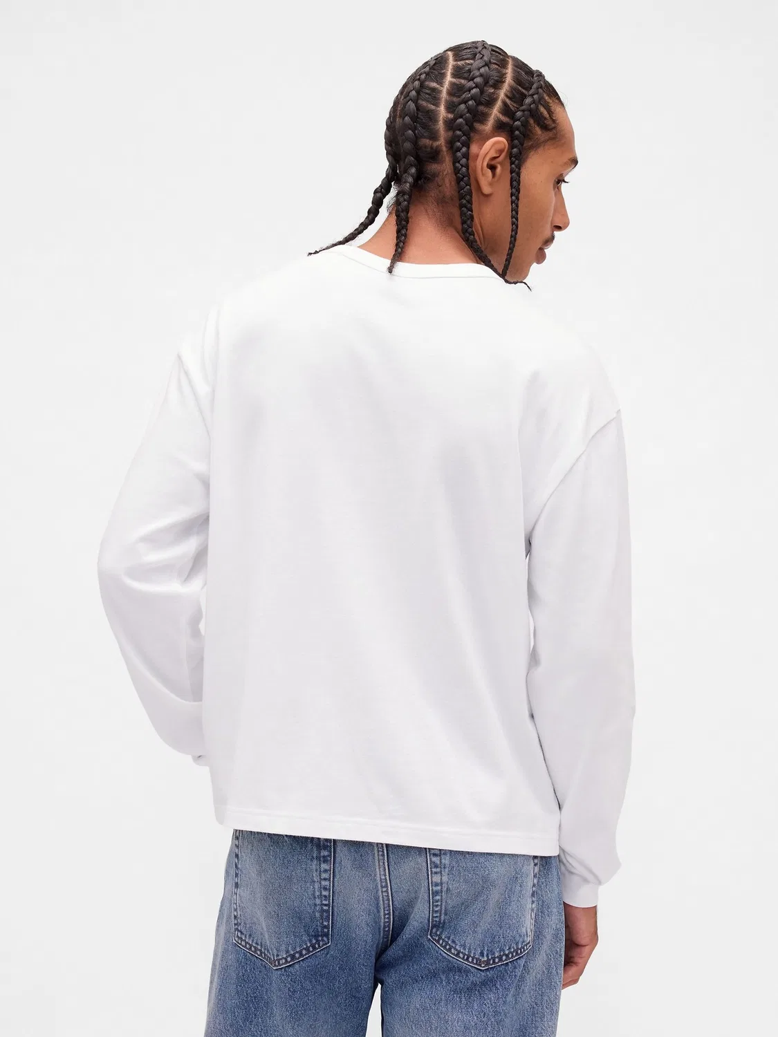 Футболка с длинным рукавом Gap White Logo, белый — фото 2