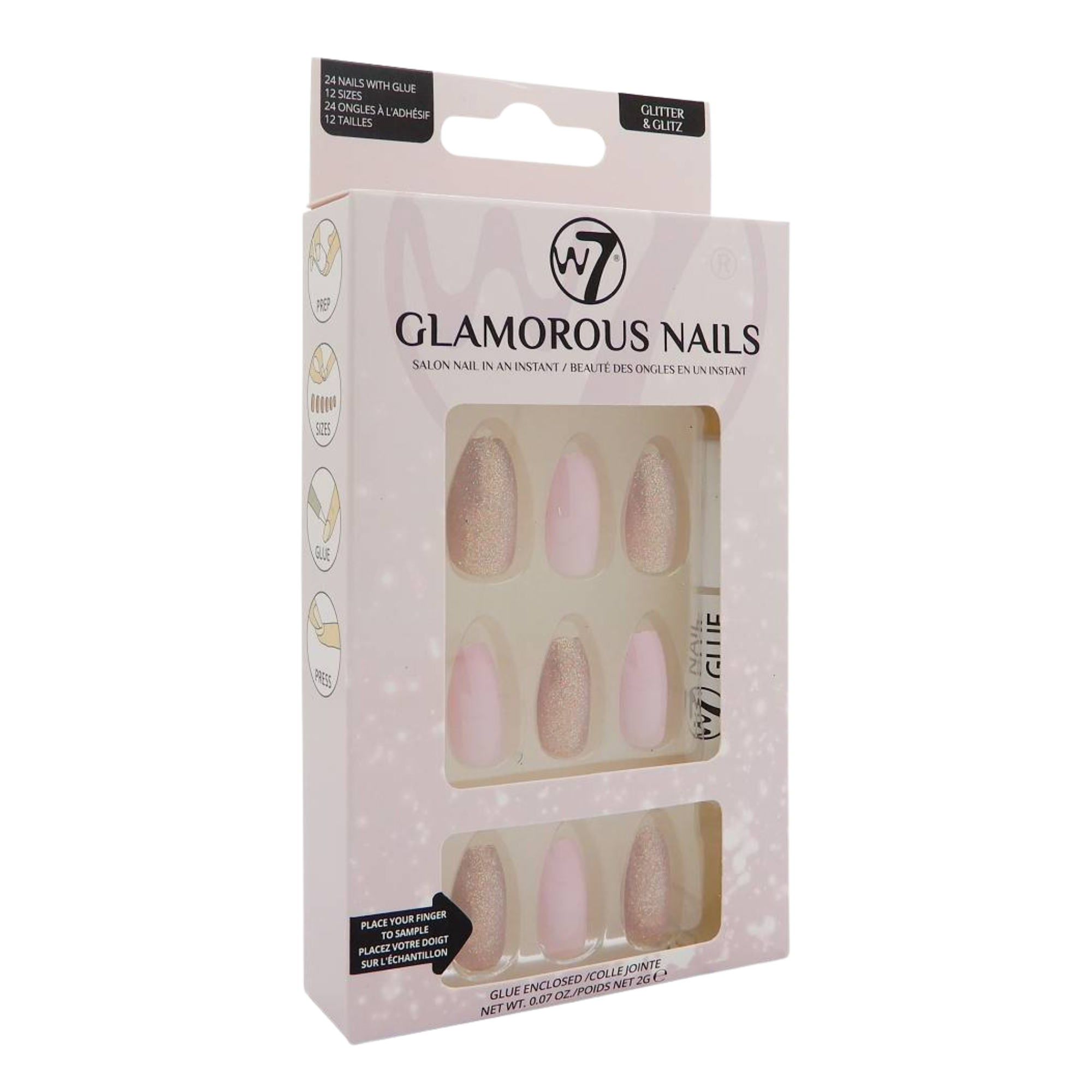 W7 Glamorous Nails накладные ногти Glitter & Glitz, 24 шт/1 упаковка - фото