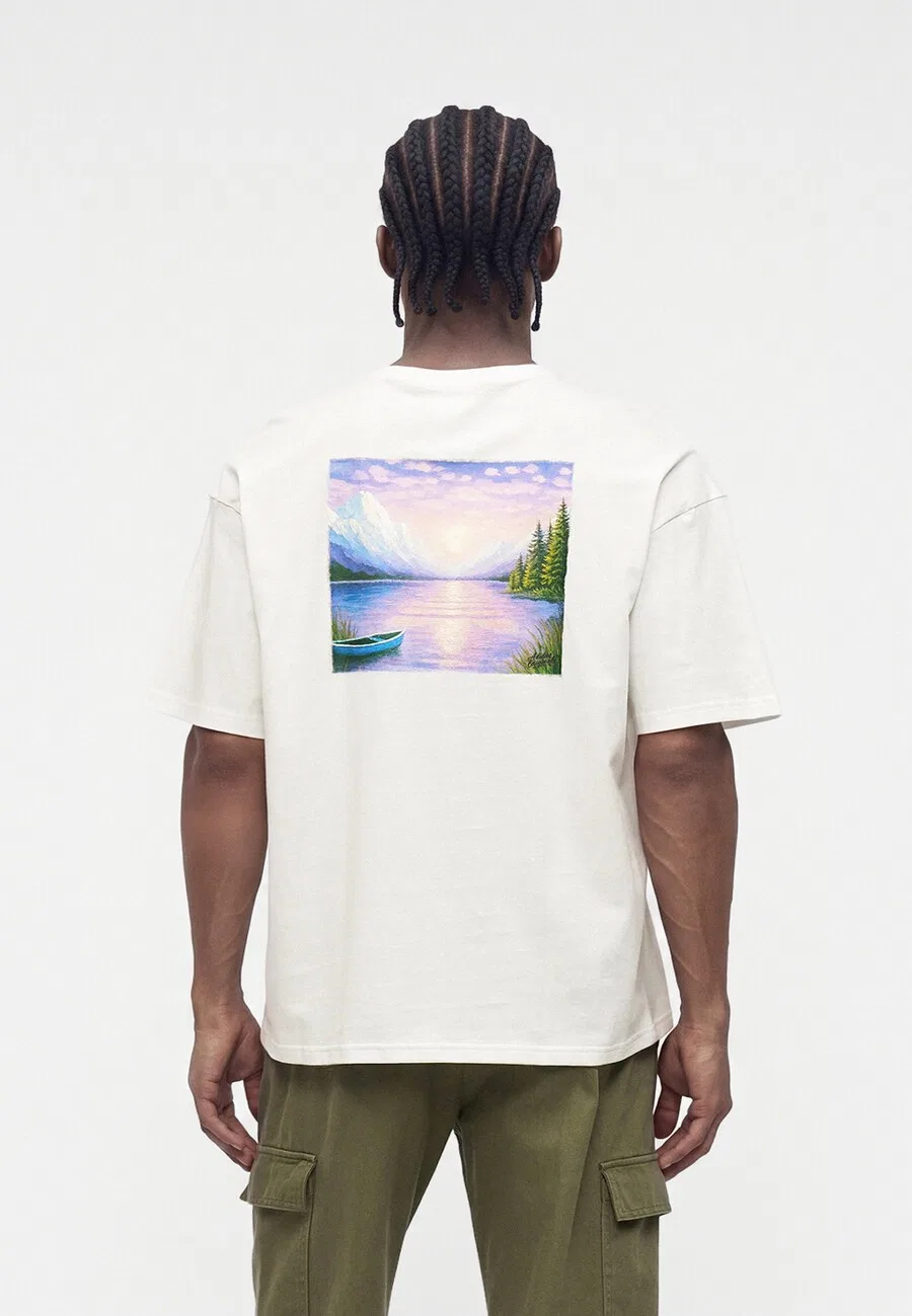 Футболка ADIDAS ORIGINALS 'PAINT GFX' белого цвета — фото 2