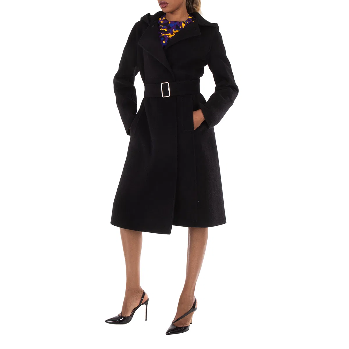 Пальто с капюшоном из шерсти и кашемира Hooded Wool Cashmere Coat Burberry, Black — фото 3