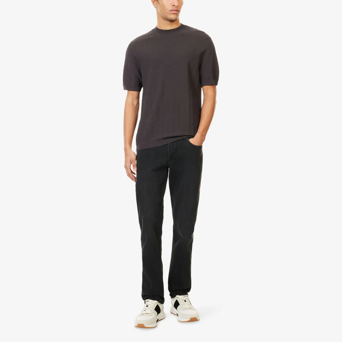 Джинсы J06 из эластичного денима зауженного кроя Emporio Armani, серый — фото 2