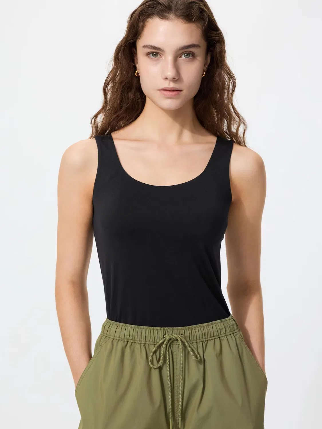 Топ Uniqlo Heattech, базовый слой для терморегуляции, черный