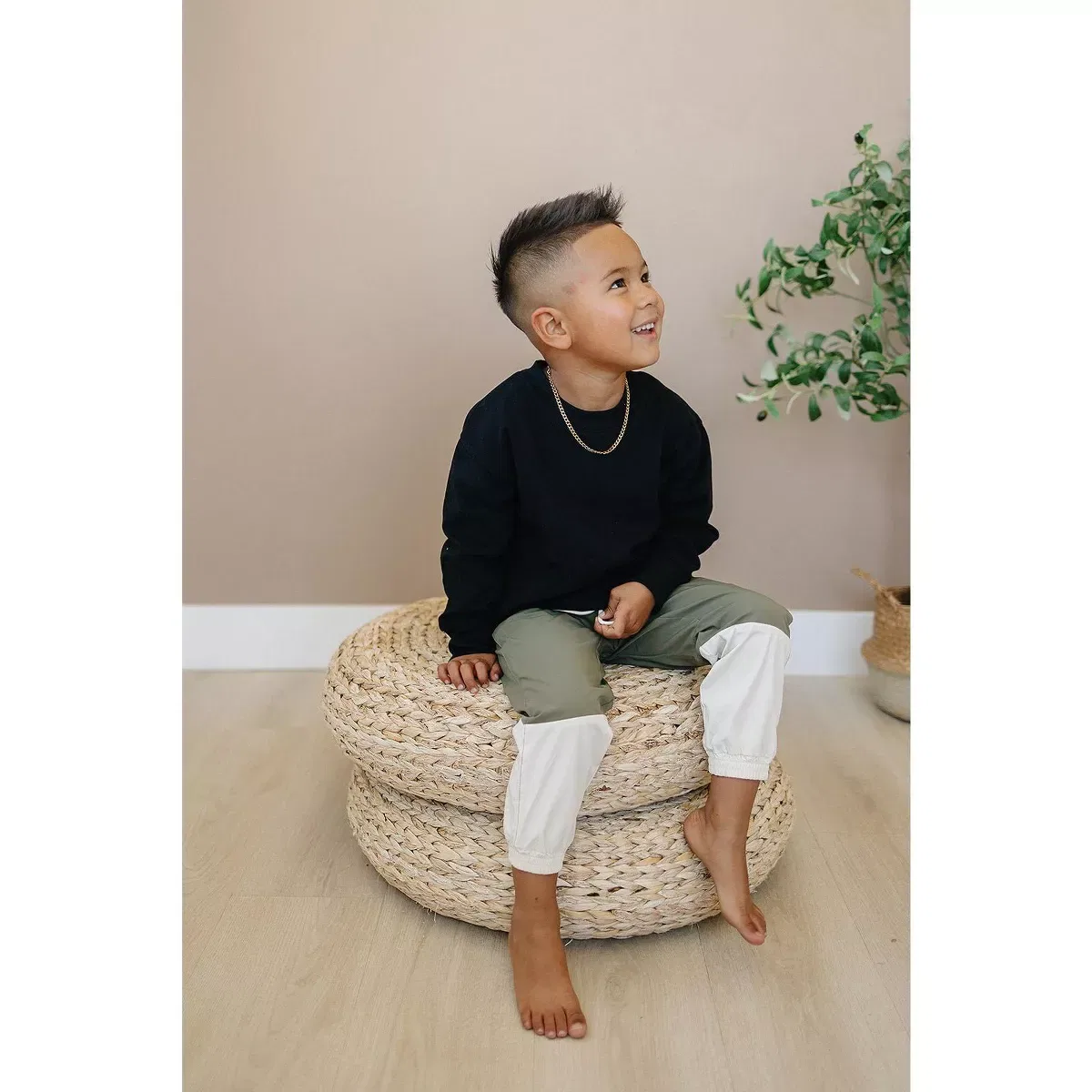 Детские брюки для девочек спортивные с цветовым блокированием Julian Jogger Olive + Scout, Brown — фото 4