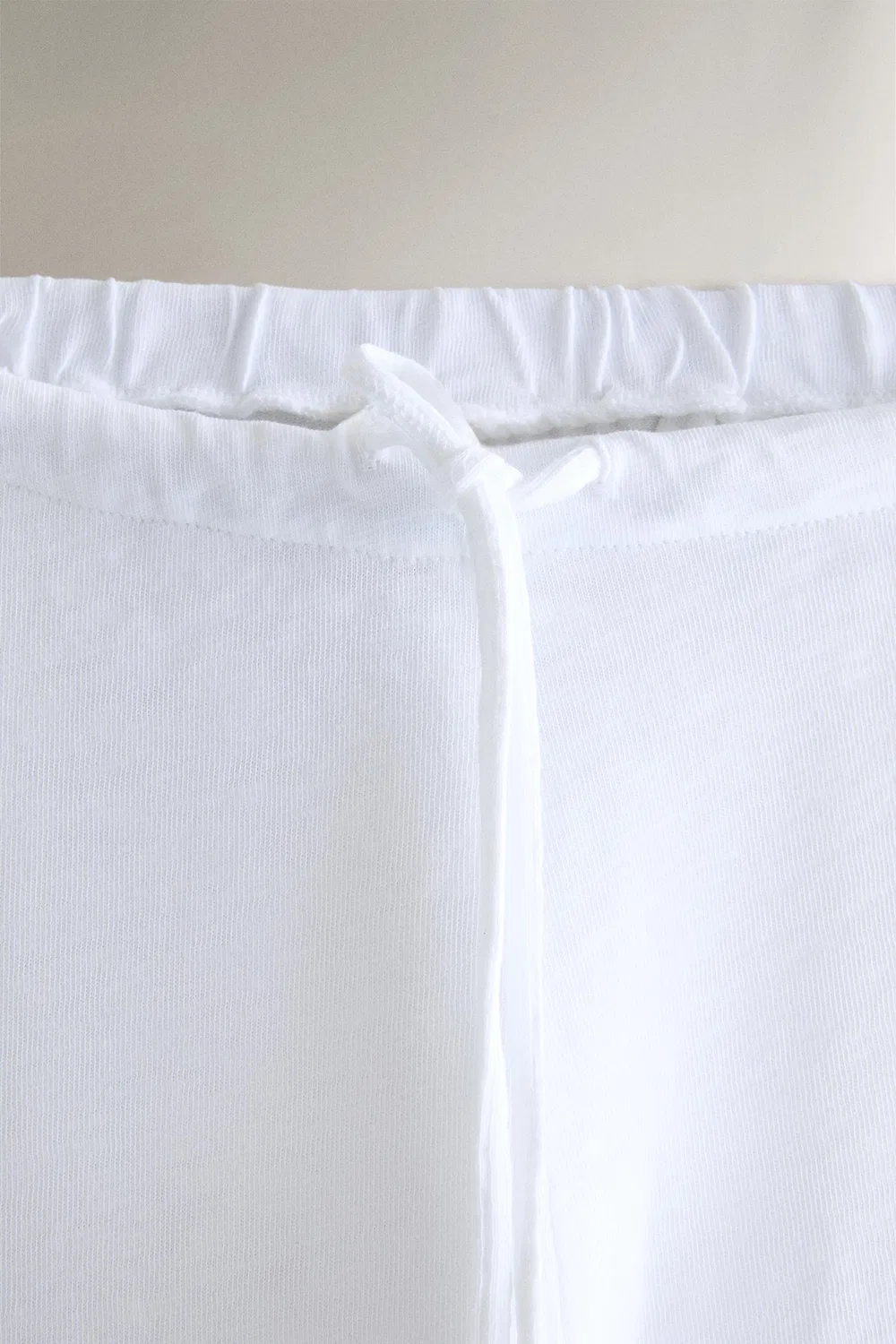 Хлопковые брюки с широкими штанинами ZARA, White — фото 4