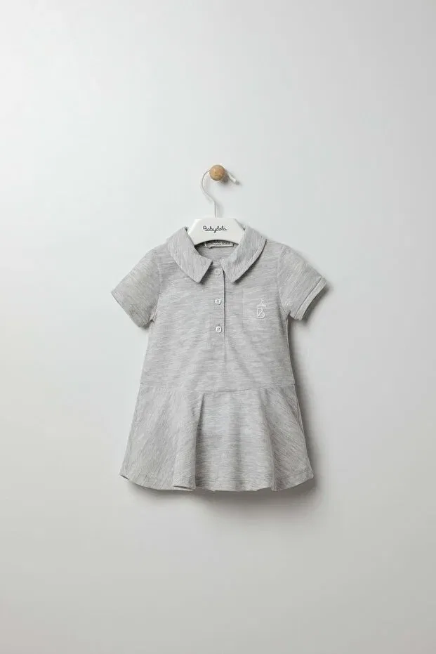 Детское хлопковое платье для девочек 12844 Babydola, Серый