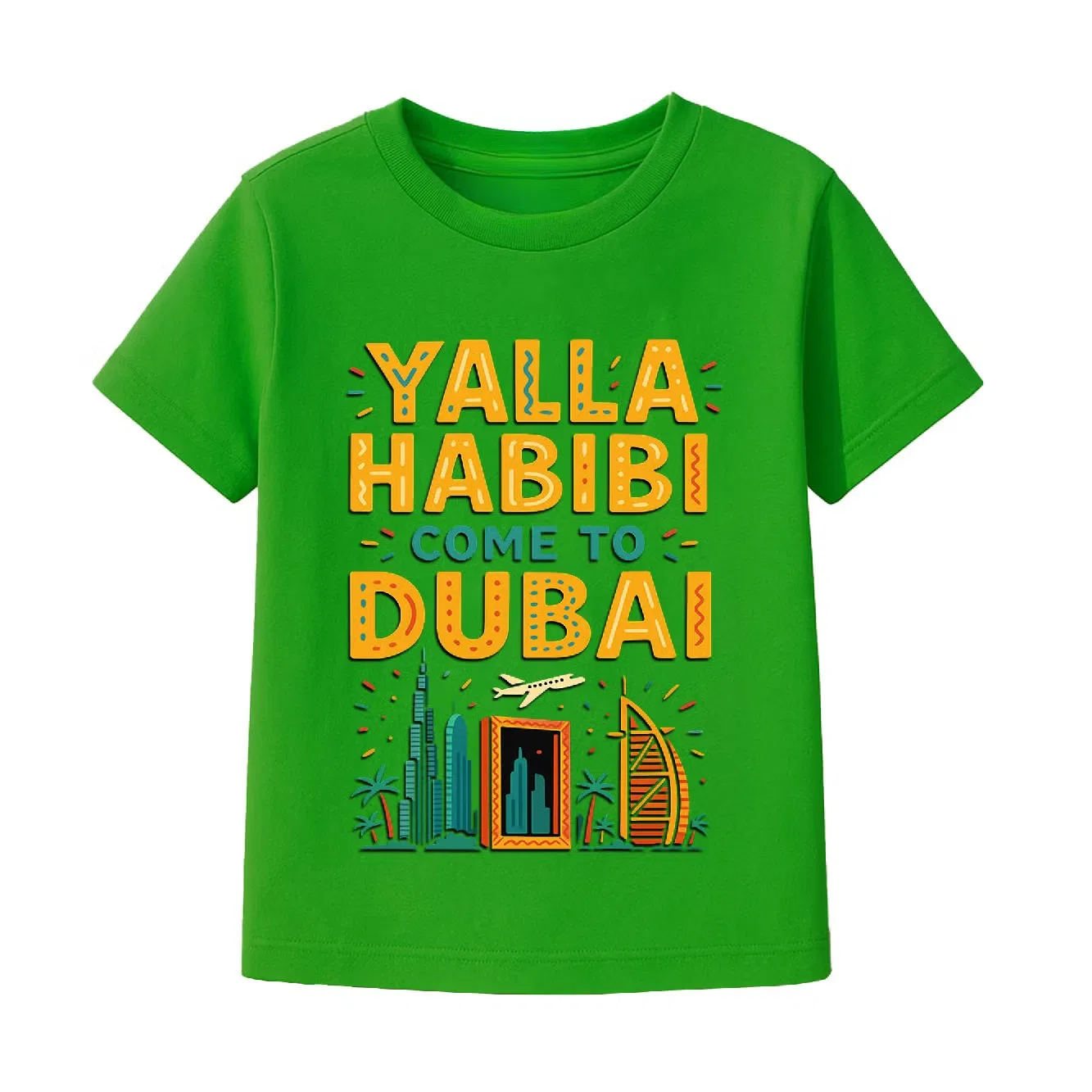 Футболка с принтом Yalla Habibi Come To Dubai Yoo Street, зеленый