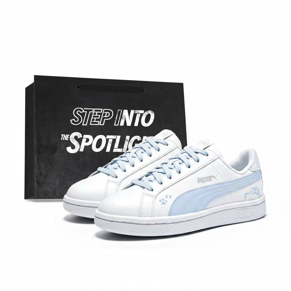 Детские скейтборд-кроссовки с принтом кошачьих лап Smash Skateboard Shoes, PUMA, Ice Blue