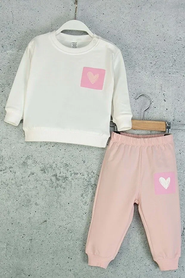 Детский комплект из свитшота и брюк для девочек с принтом Basics Ww Waka Waka Kids Store, Ecru — фото 4
