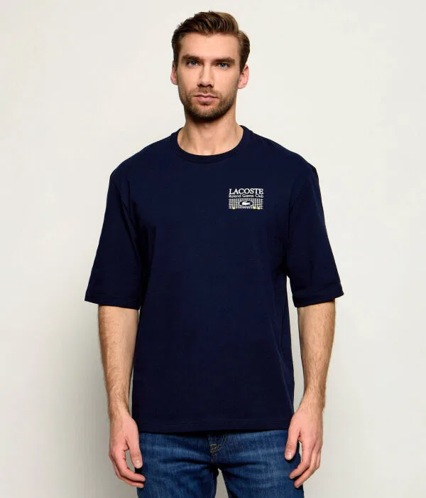Мужская футболка свободного кроя Lacoste x Roland Garros Relaxed Fit, Blu Marino