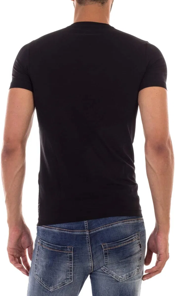 Мужская футболка экстра-слим V-образным вырезом Emporio Armani, Black — фото 3