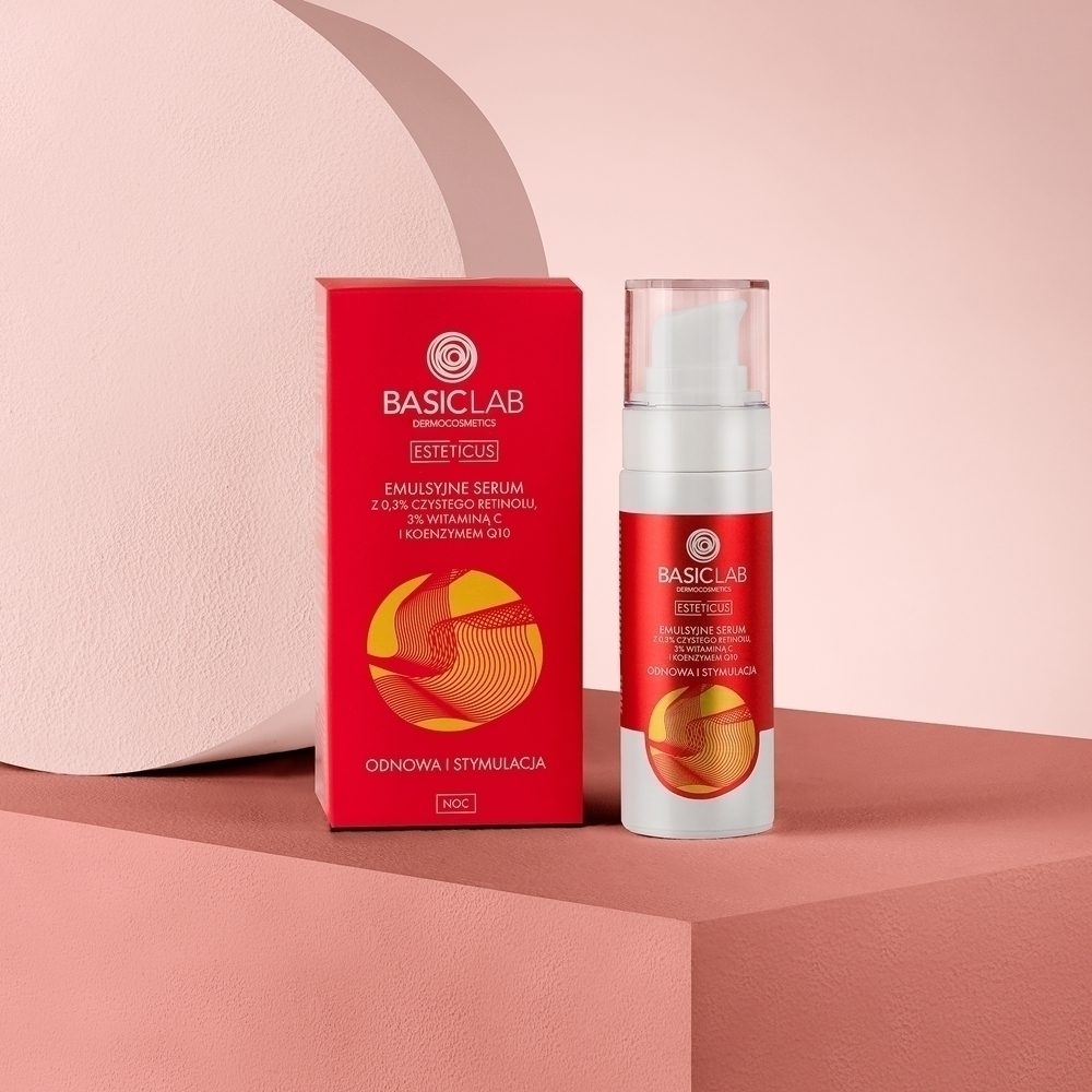 Эмульсия Basiclab — Ночная для восстановления текстуры кожи Dermocosmetics Esteticus , . % pure retinol, 30 мл — фото 2