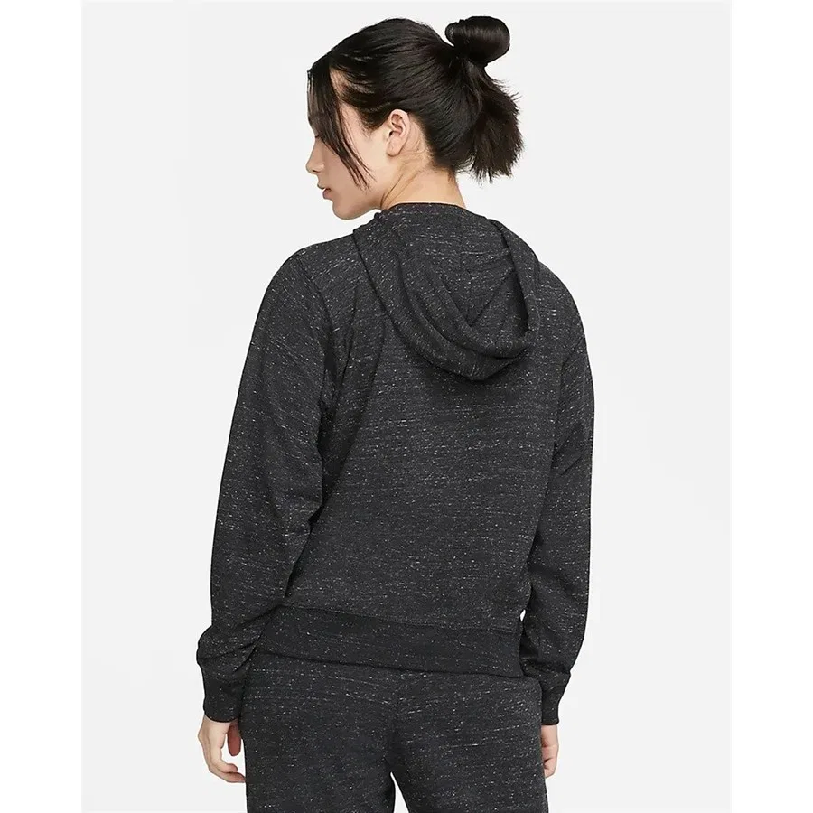 Женская худи с капюшоном и молнией Nike W Nsw Gym Vntg Easy Fz Hoodie, Черный — фото 2