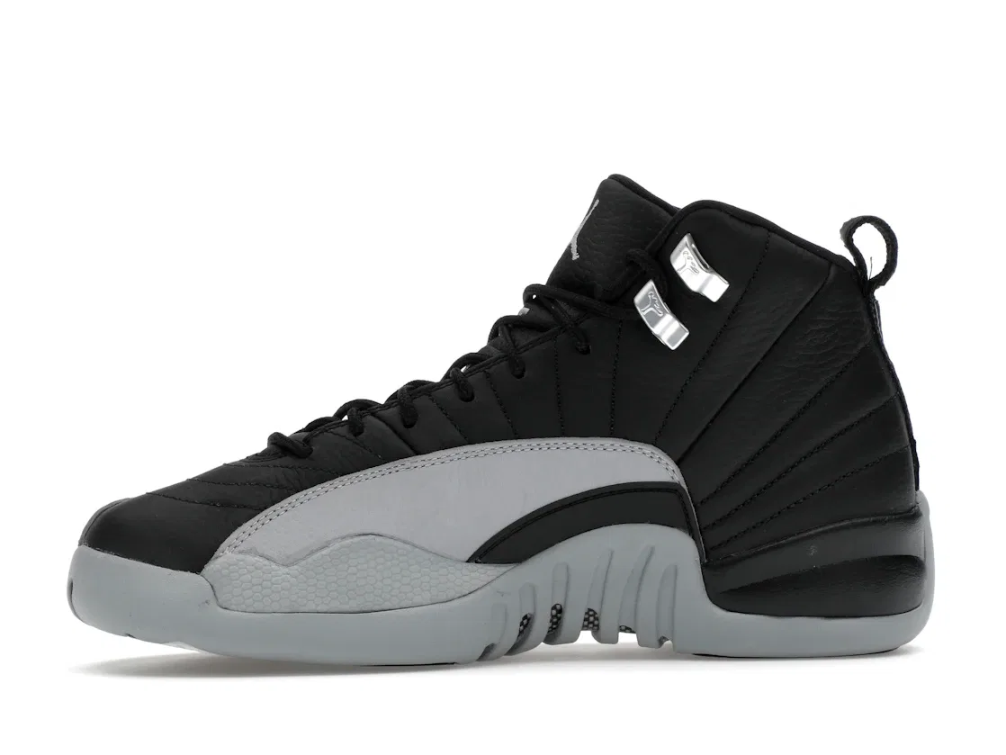 Детские кроссовки высокие с принтом Jordan 12 Retro Barons (GS) Jordan, Black/Wolf Grey-White — фото 3