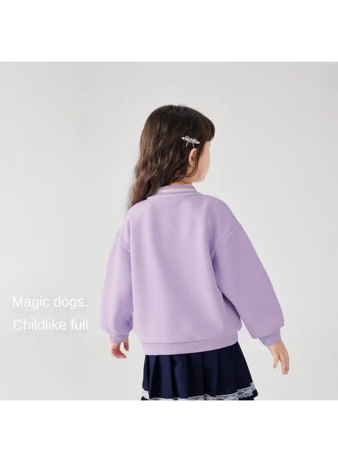 Свитшот с контрастным воротником, модель Contrast color lapel sweatshirt, Jellybaby — фото 4