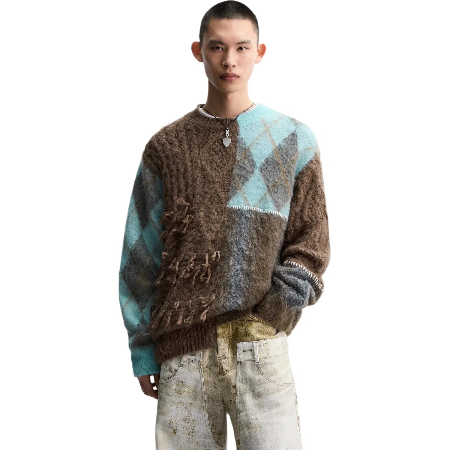 Мужской джемпер с длинным рукавом x ANDERSSON BELL SS25 Knitwear ZARA, Blue — фото 4