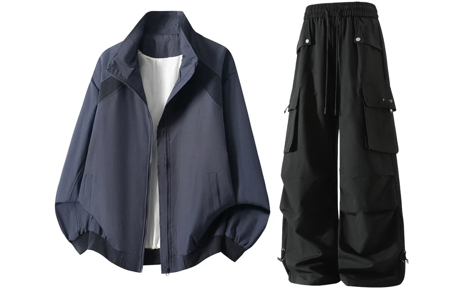 Детский спортивный костюм с воротником GWAF, Navy Blue Top/Black Pants