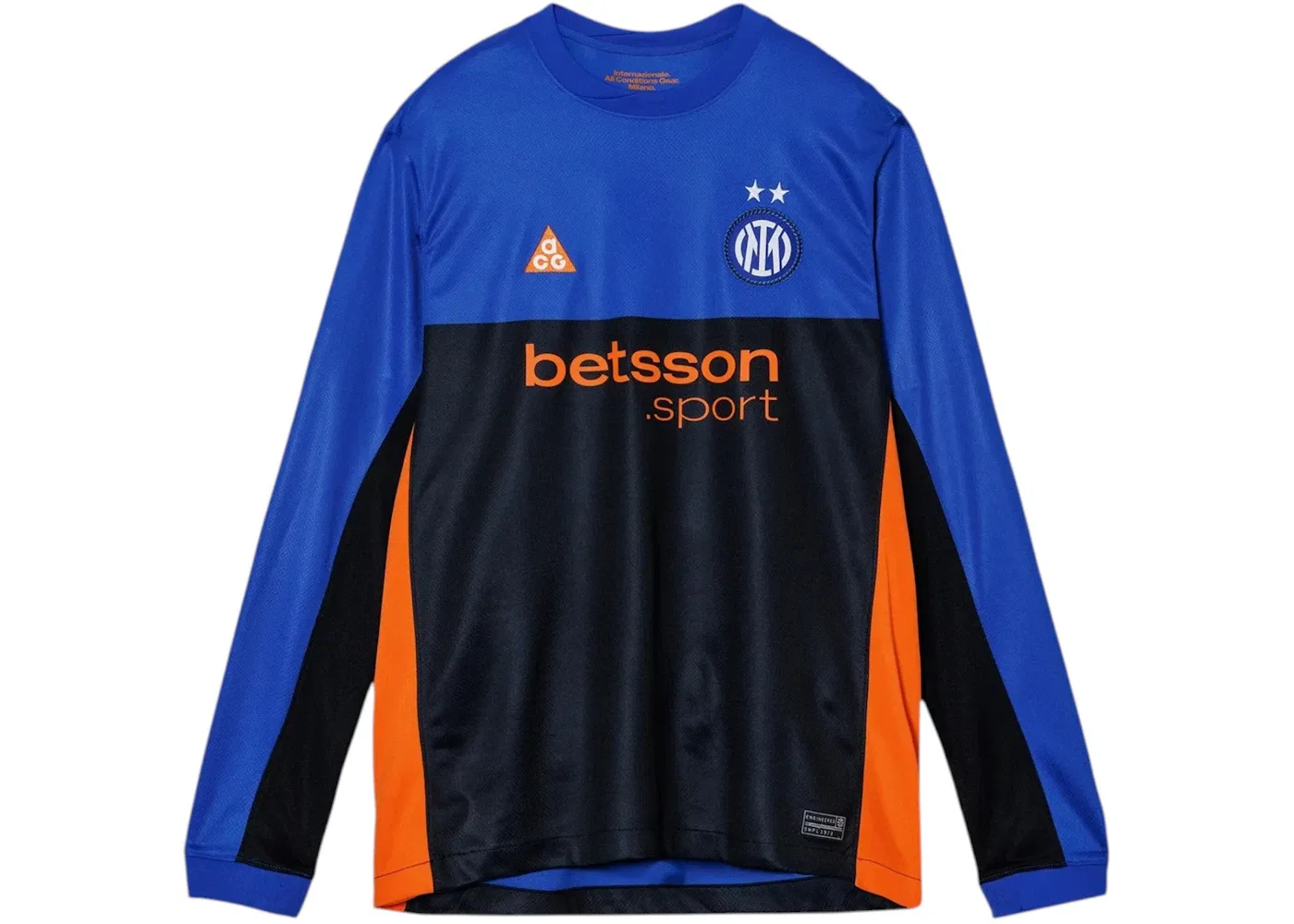 Мужская футбольная футболка с длинным рукавом Nike ACG Dri-Fit Replica Jersey, Hyper Blue/Black/Safety Orange