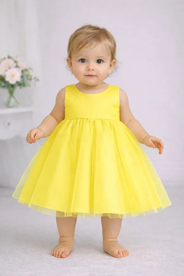 Детское платье для девочек сатиновое Suneh, Yellow
