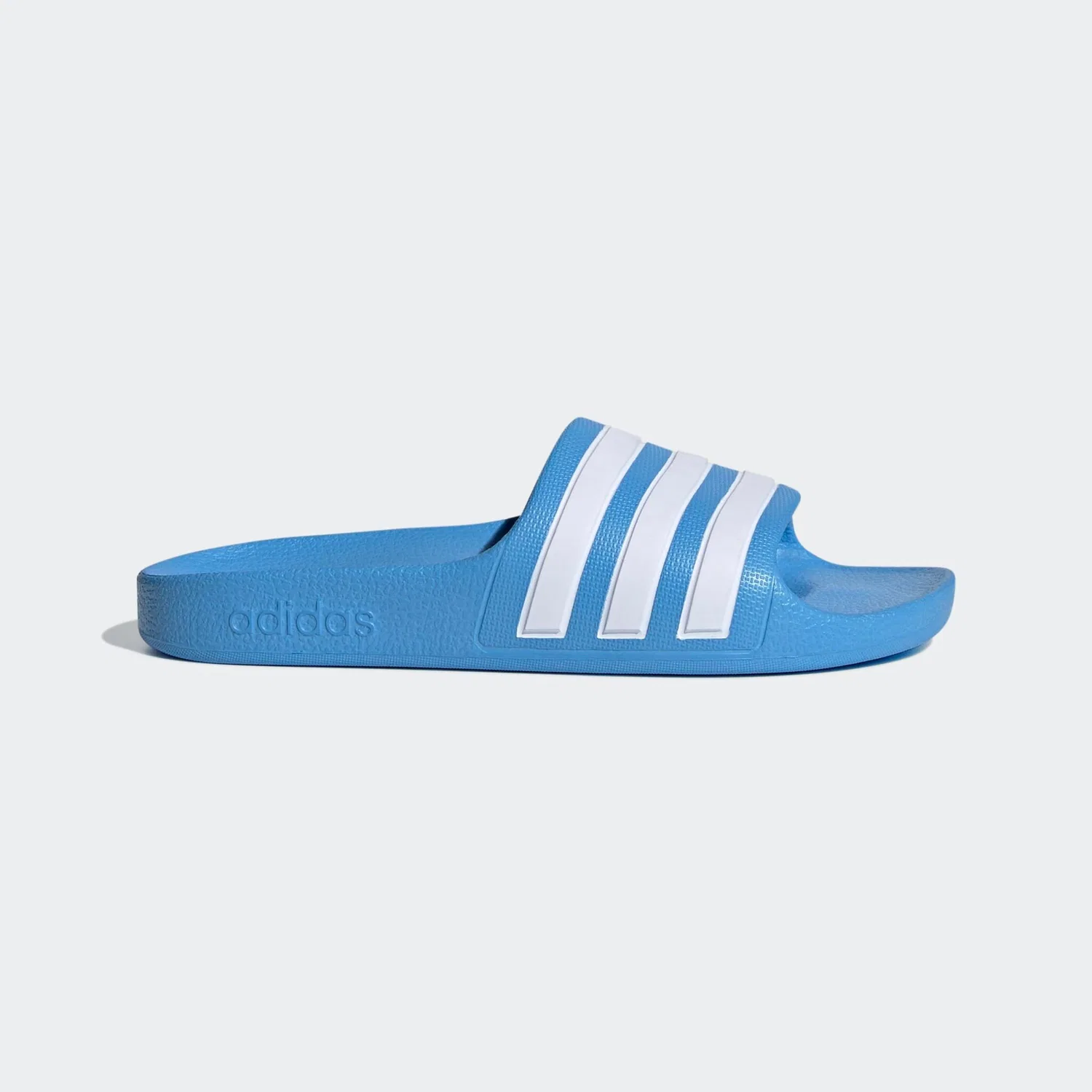 Детские сланцы с тремя полосками Adidas, Blue Burst/White/Blue Burst — фото 2
