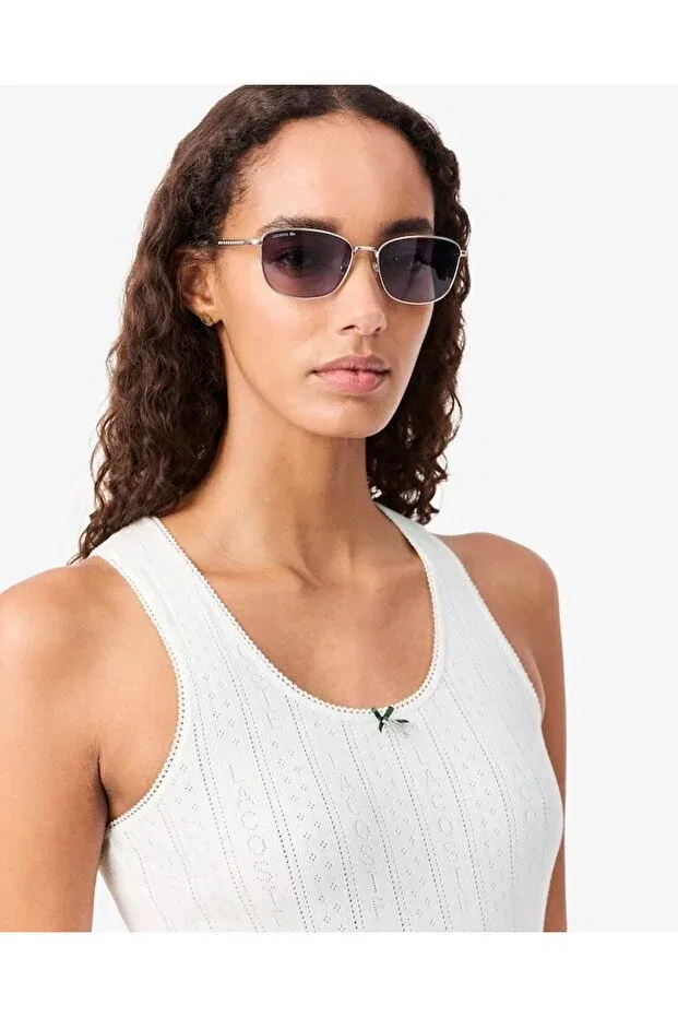 Футболка Lacoste X Jeremyville с открытыми плечами, Белая — фото 3