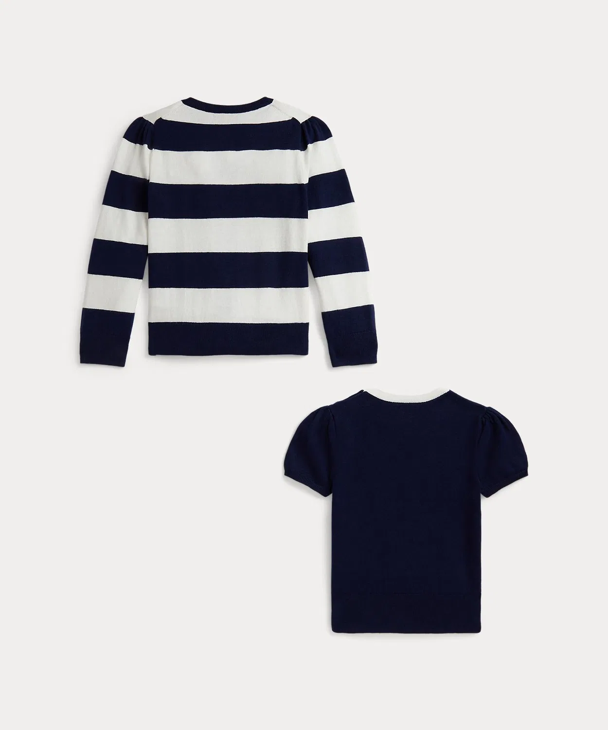 POLO RALPH LAUREN CHILDRENSWEAR Детский комплект из футболки и кардигана с принтом Polo Ralph Lauren, Navy — фото 2