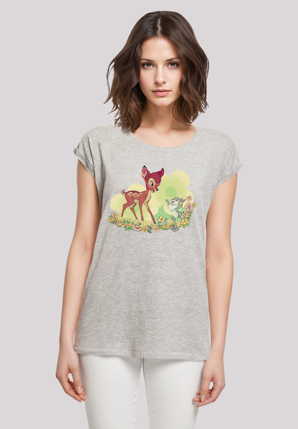

Футболка с принтом DISNEY BAMBI THUMPER PLAYING F4NT4STIC, серый