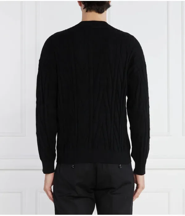 Шерстяной свитер regular fit Emporio Armani, черный — фото 4