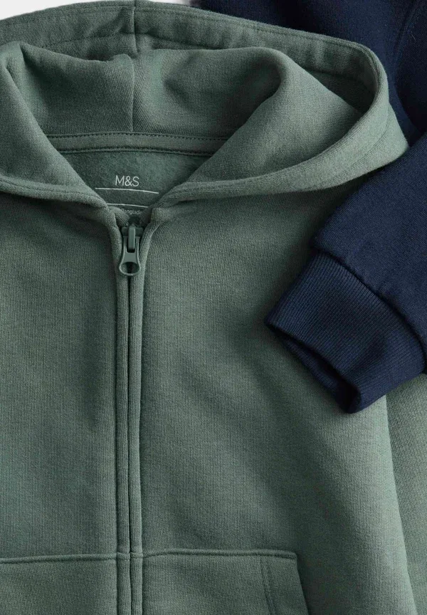 Толстовка из хлопка и полиэстера 2Pack hoodies Marks & Spencer, темно-синий mix — фото 2