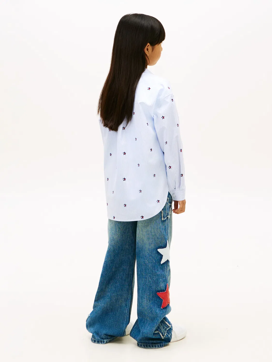 Детская рубашка для девочек с длинным рукавом Tommy Hilfiger, Azul — фото 2