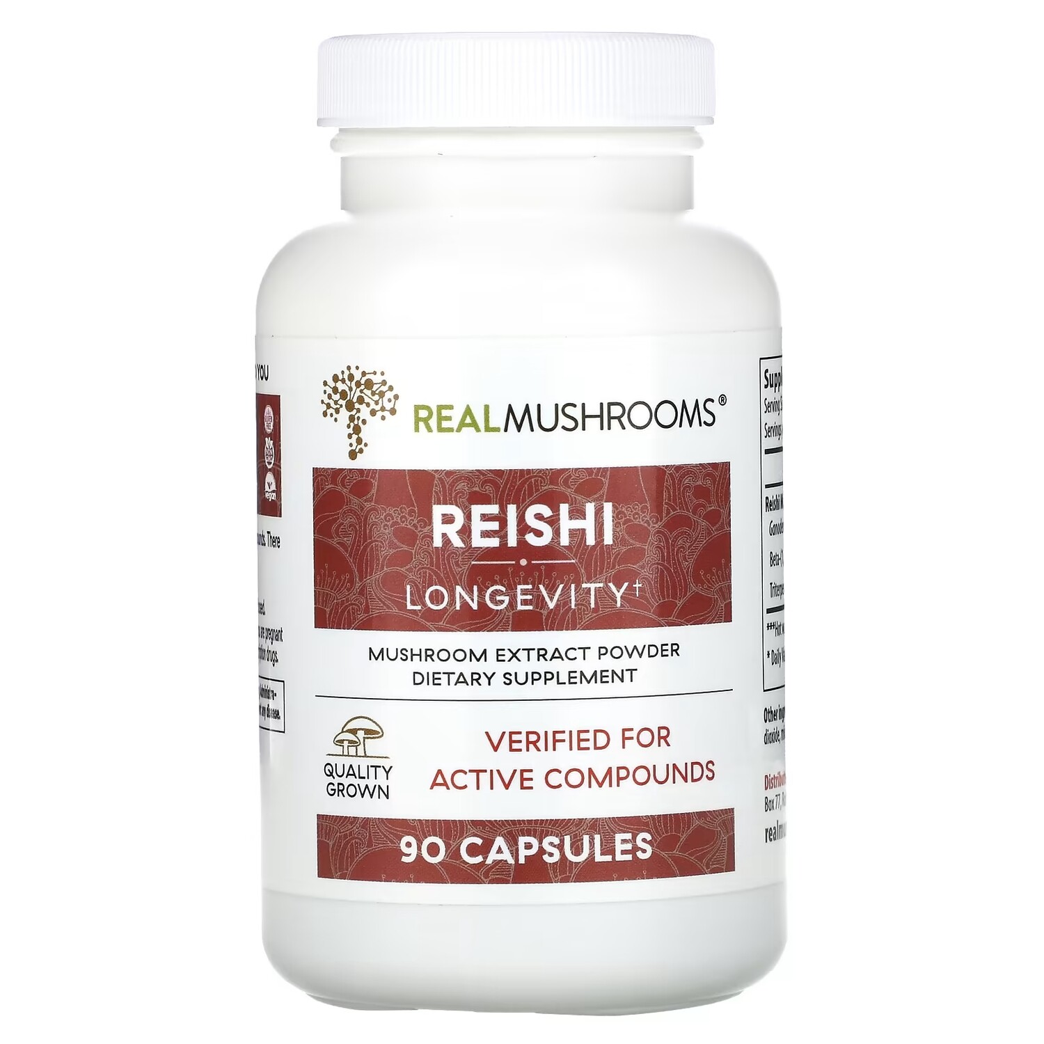 

Рейши Real Mushrooms долголетие, 90 капсул