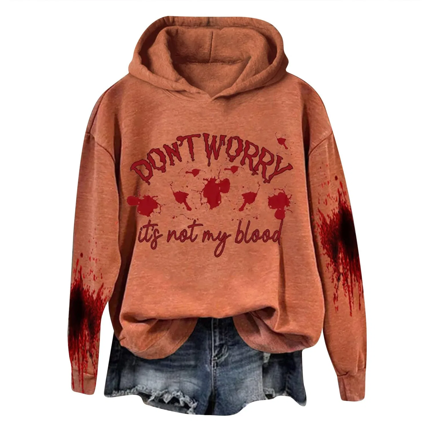 Женский худи с принтом I'M Ok Its Not My Blood, Z013 Orange