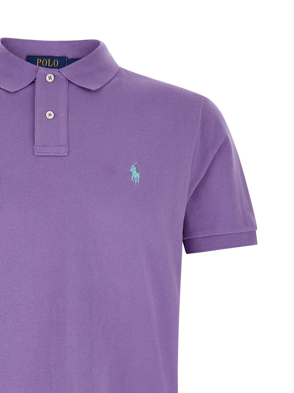 Мужское поло с вышитым логотипом, фиолетовый, Polo Ralph Lauren, Purple — фото 3