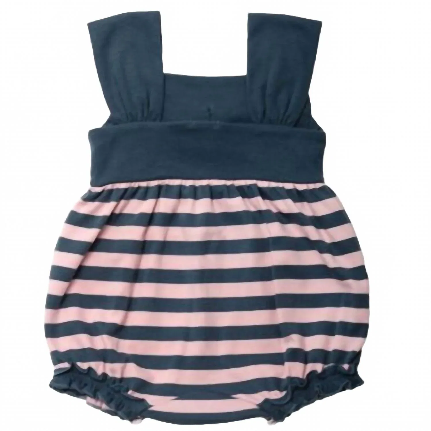 Детский боди-комбинезон для девочек с бантом и морским принтом Nautical Bow Bubble Lemon Loves Layette, Pink/Blue — фото 4
