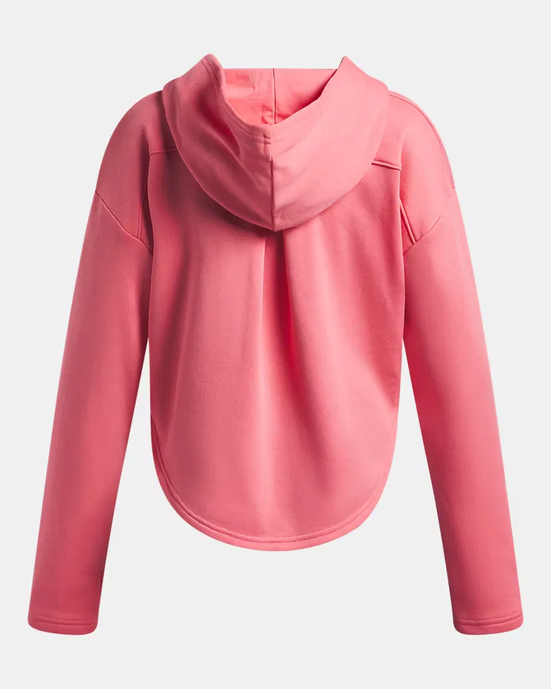 Детское худи из легкого футера с быстросохнущей тканью UA Rival UnderArmour, Bittersweet Pink/White — фото 2