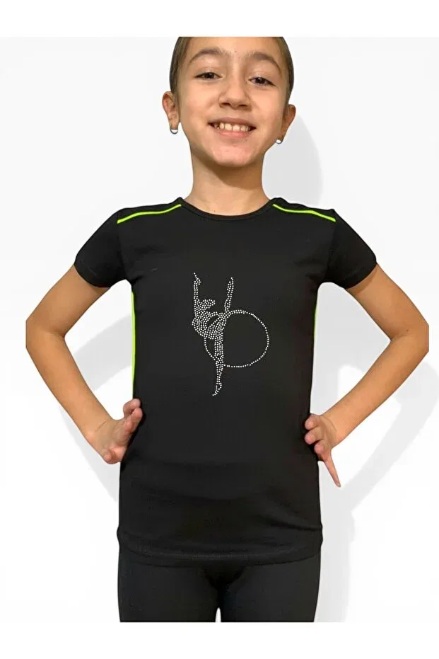 Детская футболка для девочек с коротким рукавом She Can Wear, The Gymnast With The Beaded Wreath